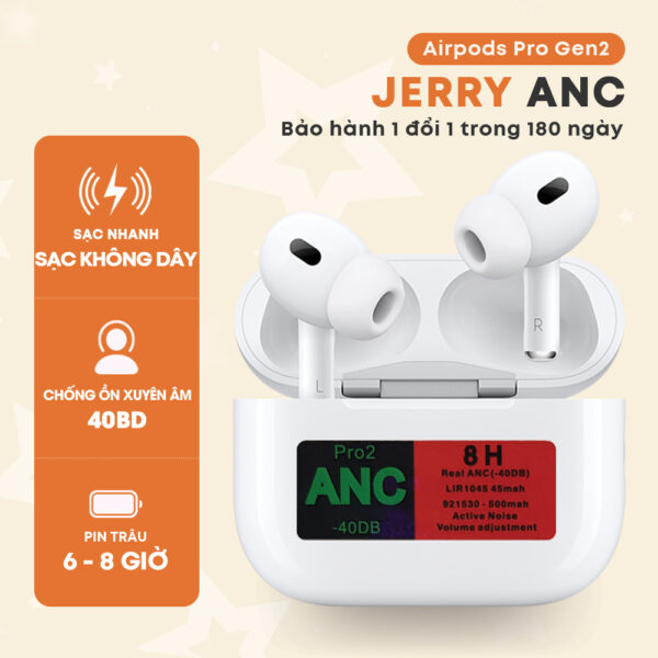 Tai Nghe Airpods Pro 2 - Jerry ANC - Chống Ồn 35Db