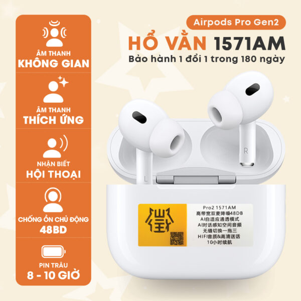 Tai Nghe Airpods Pro 2 - Hổ Vằn 1571AM - Chống Ồn 48Db